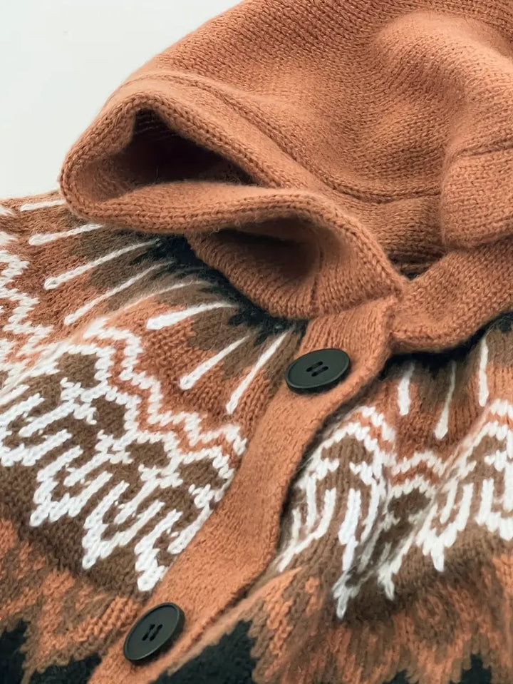 Back view of the Adeline hooded cardigan highlighting its smooth, relaxed silhouette