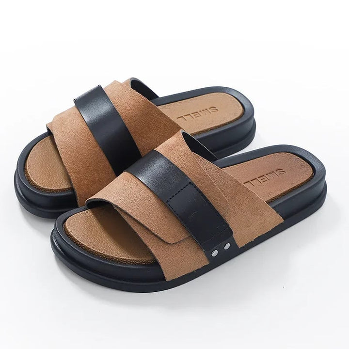 Close-up of the Annabelle slide outsole showing durable tread and shock-absorbing construction
