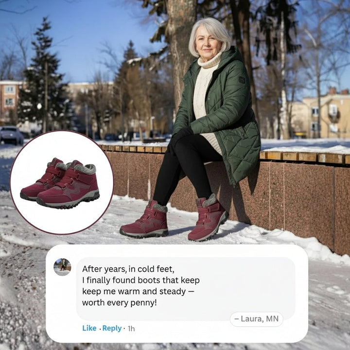 Anne comfort orthopedic waterproof boots in multiple color options laid out together