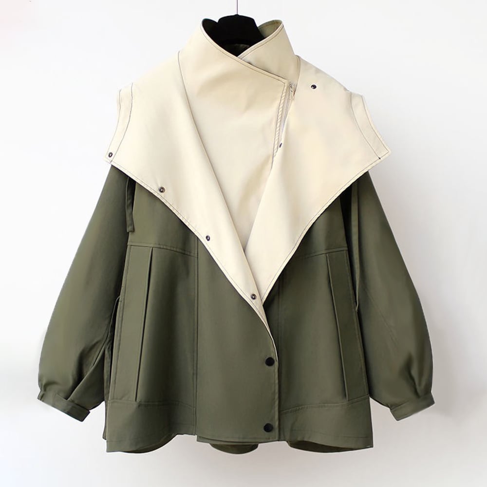Overhead flat-lay of all three Aurelia windbreaker jacket color options: white, green, and black