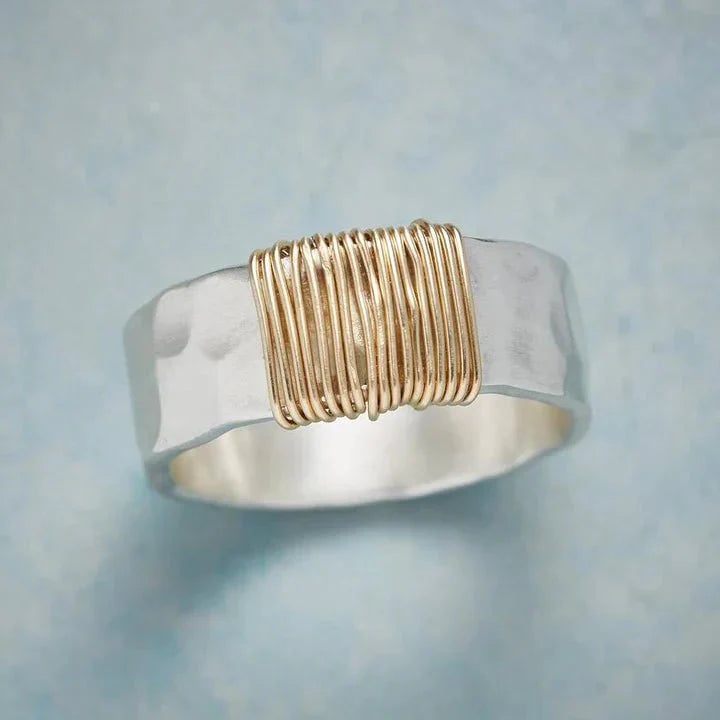 Auriel vintage gold thread ring with intricate detailing, shown on a clean background