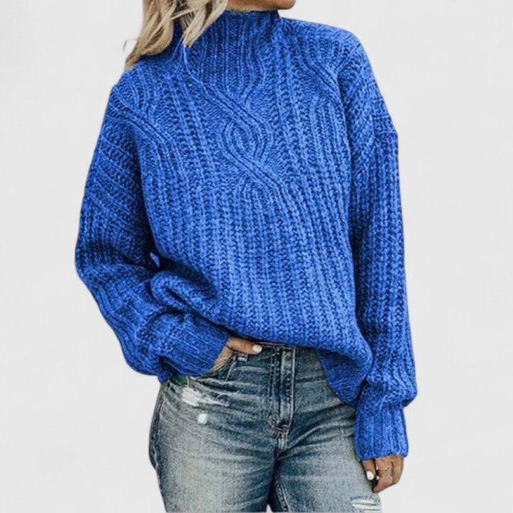 Avery Sophisticated Sweater shown in multiple colors including green, black, pink, gray, and blue