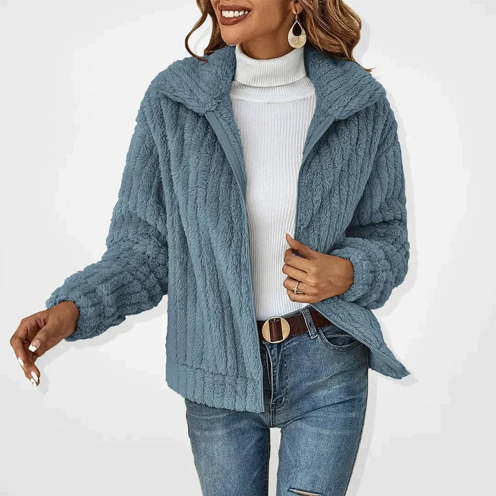 Bailey elegant jacket styled over a dress for a polished, chic look