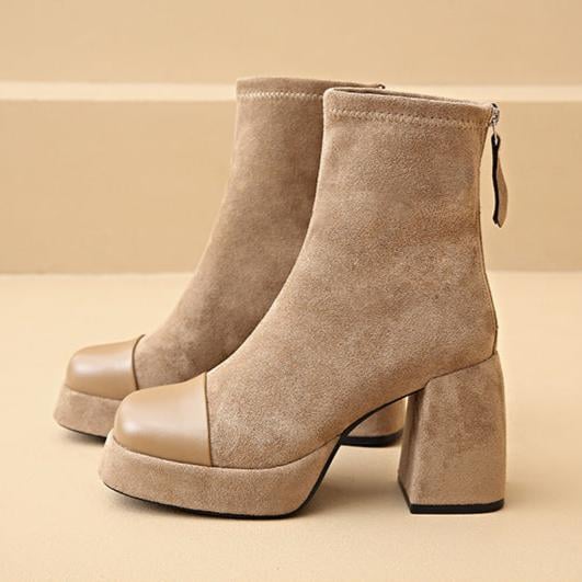 All three colorways of the Florimay Vento Boots — black, brown, and apricot — side by side