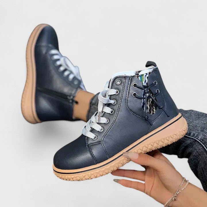 Beatrice ankle boots in light brown, front view on clean background