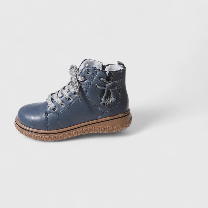 Beatrice lace-up ankle boots on model showing fit and silhouette