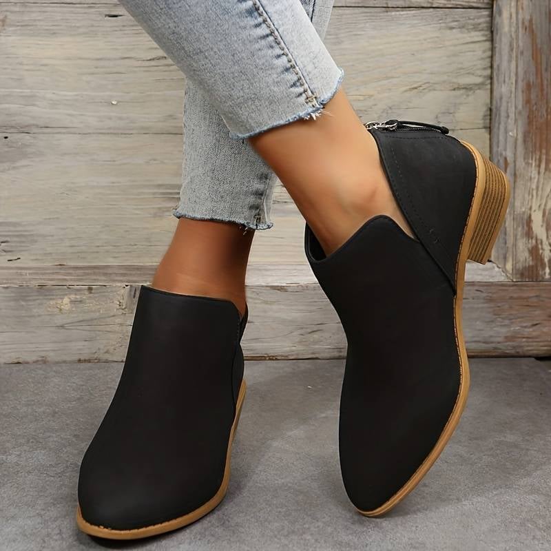 Beatrix elegant women's boots displayed in all four color options: green, beige, gray, and black