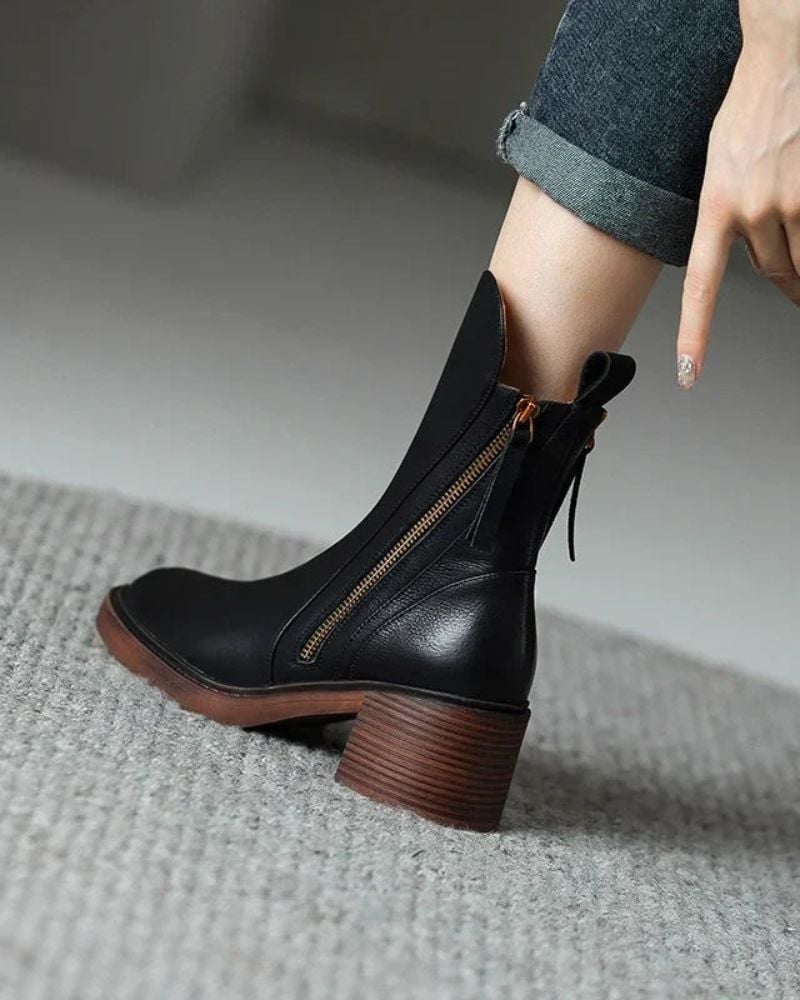 Belinda ankle boots styled with tailored trousers for a polished everyday look