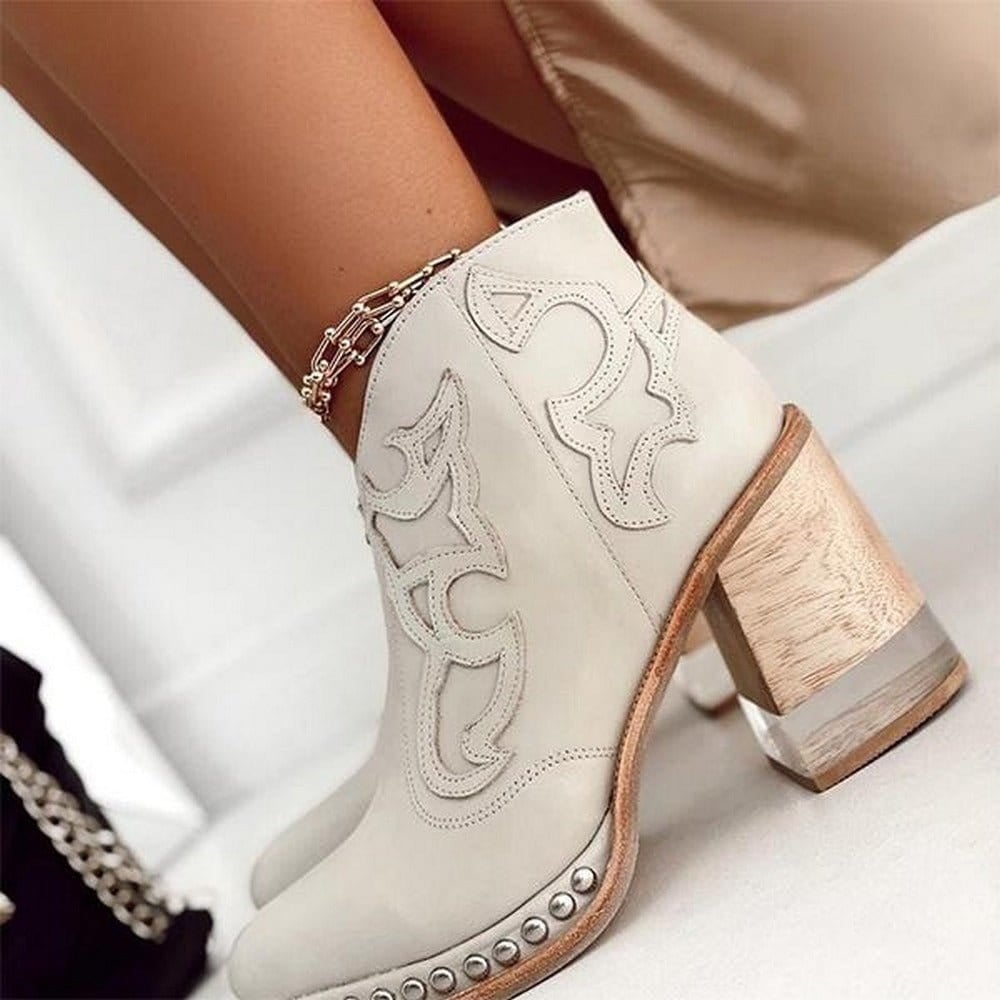 Bella western boots lifestyle shot showing all five color options side by side