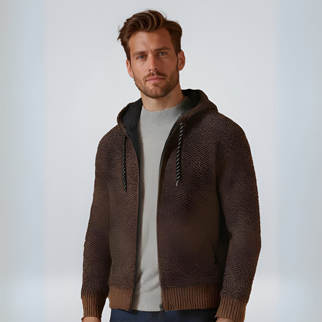 Woman wearing a blue slim-fit knit sweater vest with a soft lining, styled casually
