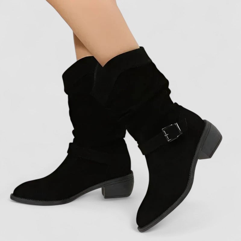 Betha orthopedic boots in brown styled with skinny jeans for a casual everyday look