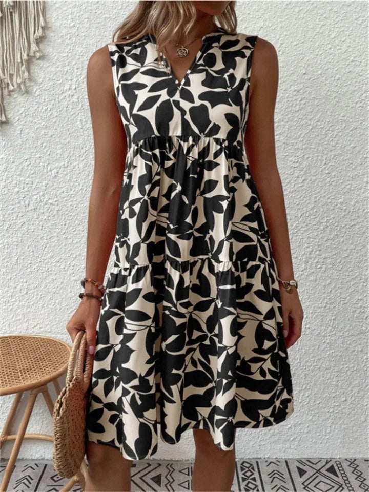 Full-length view of the Beverly flowy dress highlighting its versatile style available in multiple colors and sizes S to 5XL