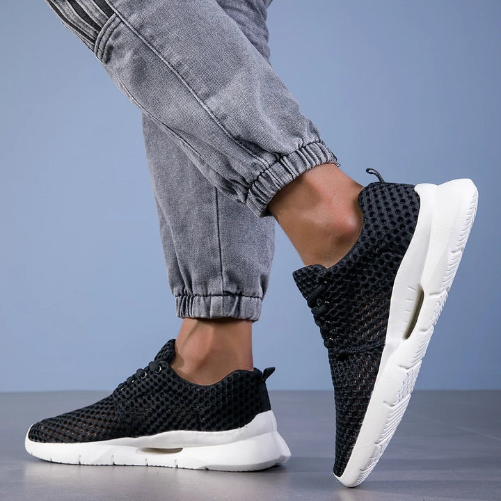 Bianca black sneaker sole and outsole detail, flat lay