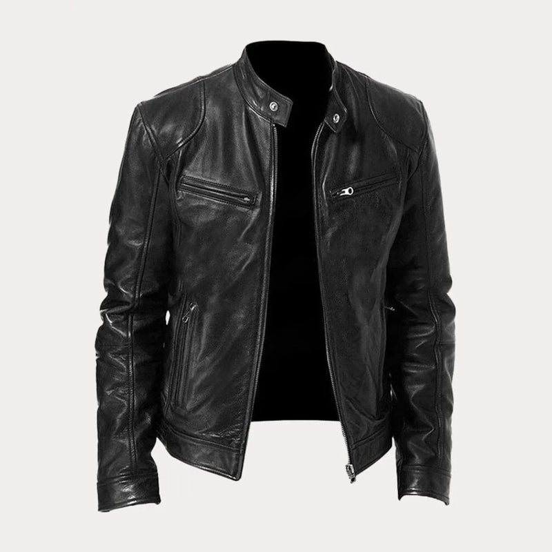 Women's casual insulated jacket in black with adjustable cuffs and secure front closure