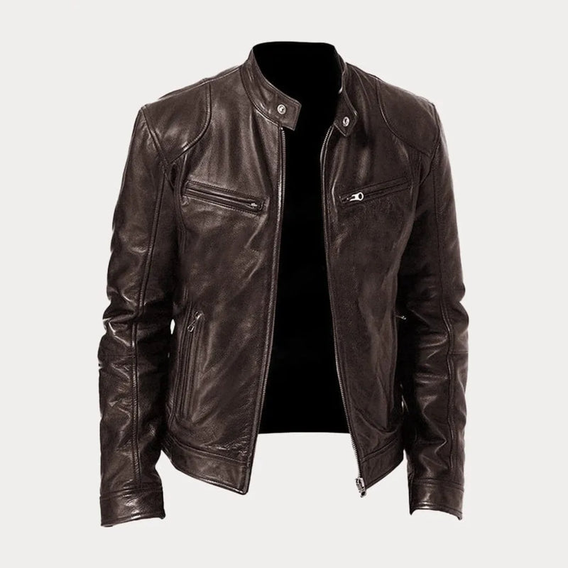 Close-up of deep side pockets on a structured casual jacket