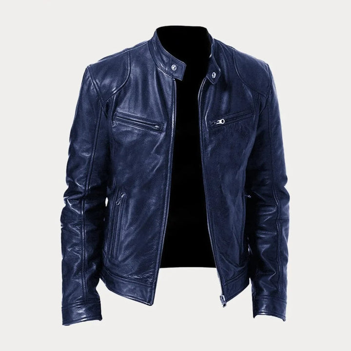 Women's casual jacket in brown shown from the front on a model