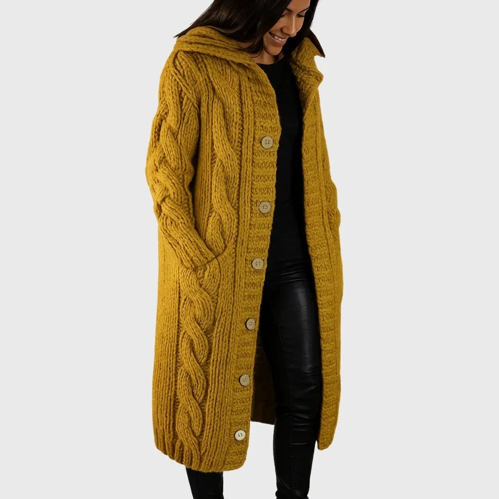 Close-up detail of the Cadence cozy coat fabric highlighting its premium soft fiber construction