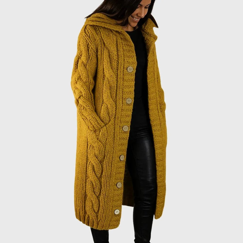 Close-up detail of the Cadence cozy coat fabric highlighting its premium soft fiber construction