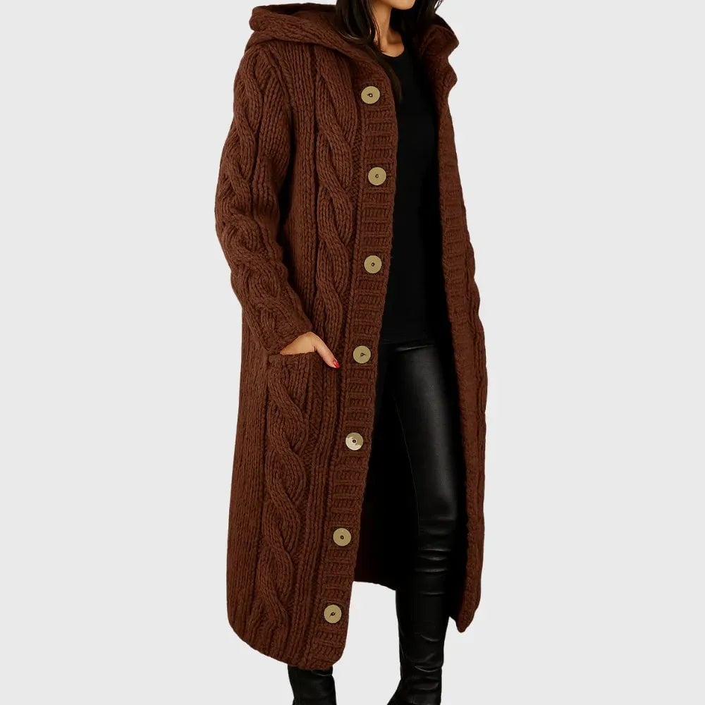 Collection of Cadence cozy coats in multiple color options including pink, beige, lilac, and red