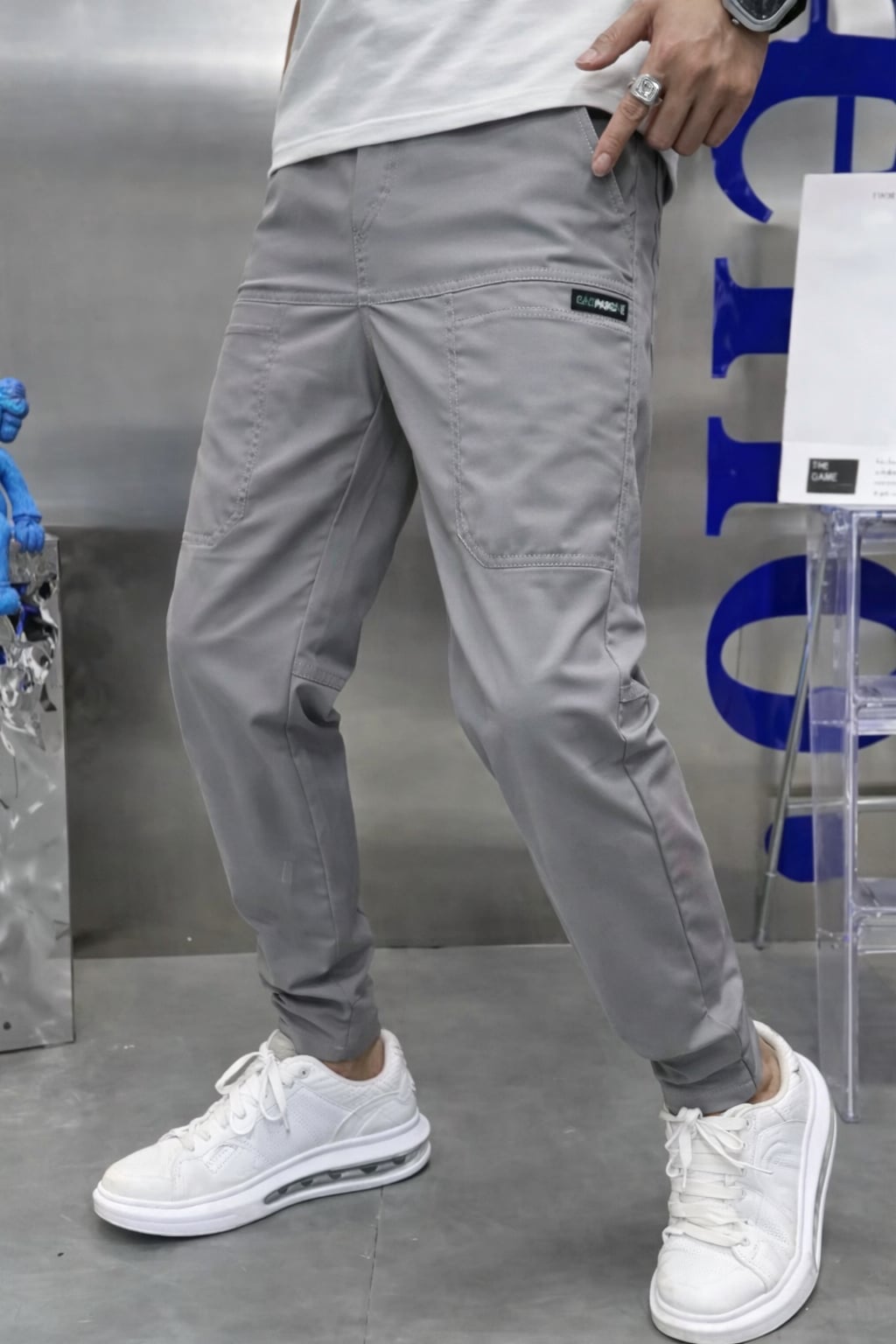 Back view of women's premium cargo pants showing fit and durable construction