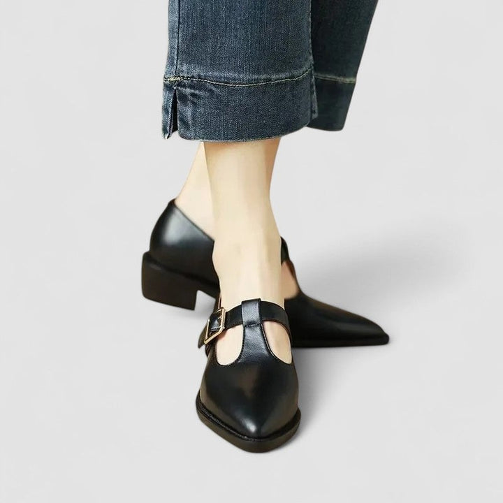 Carmen orthopedic shoes in black and brown colorways displayed side by side on a clean white background