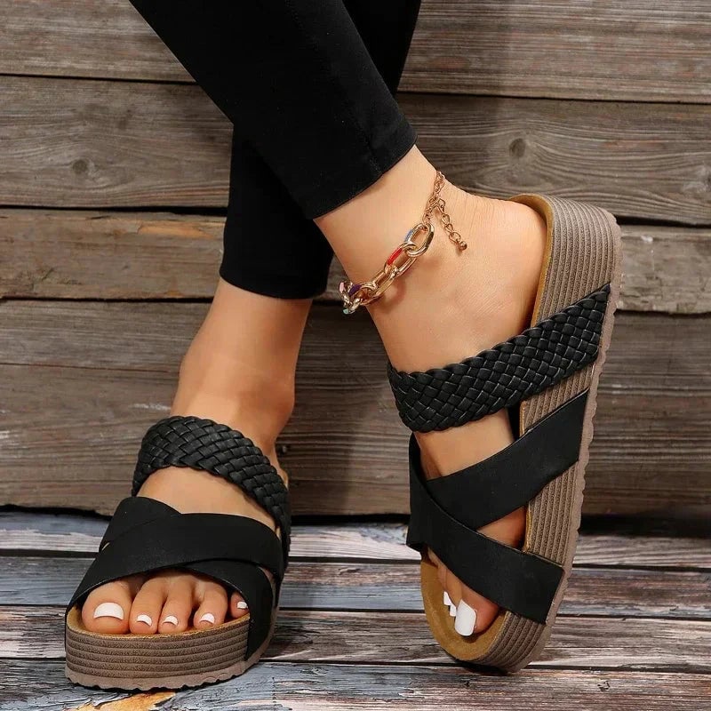 Carmen orthopedic sandals in white on a neutral background highlighting breathable materials