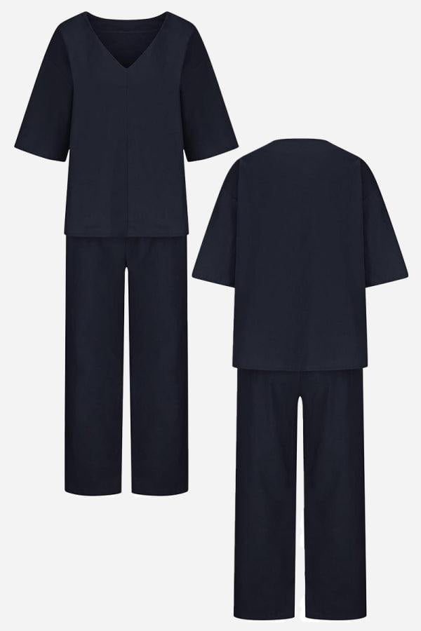Size chart for the Carmen Two-Piece Set showing bust, length, waist, and hip measurements S through 5XL