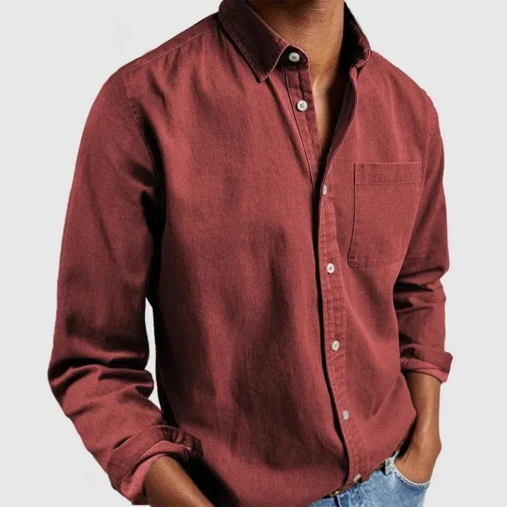 Military shirt in white, front view showing clean crisp finish