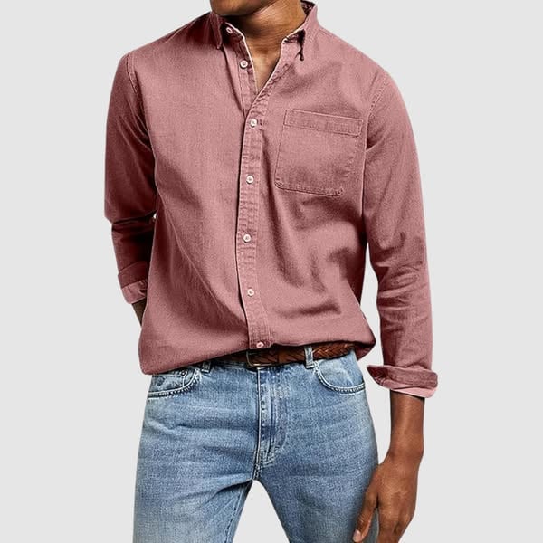 Side view of military shirt showing tailored relaxed fit