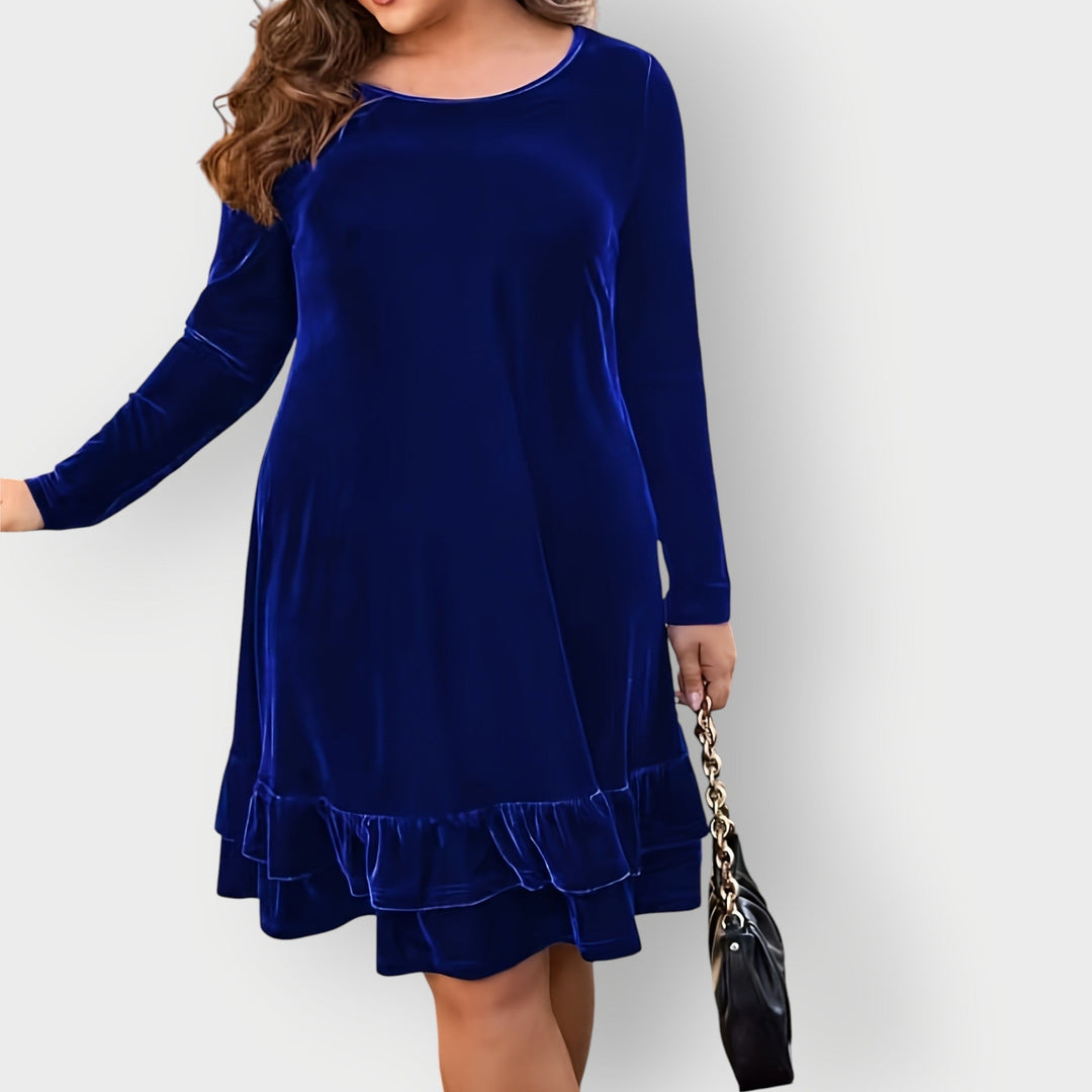 Celeste Classic Midi Dress styled with a blazer for a polished work-ready look