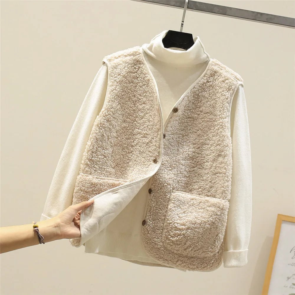 Celeste soft comfort vest in brown displayed on a model showing relaxed fit