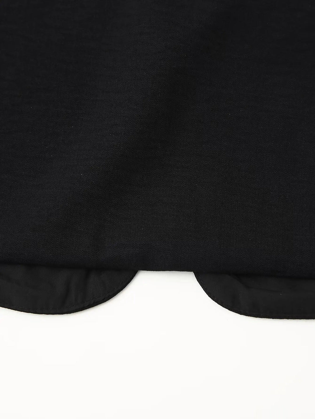 Close-up of vest neckline and open-front edge with sequin detailing