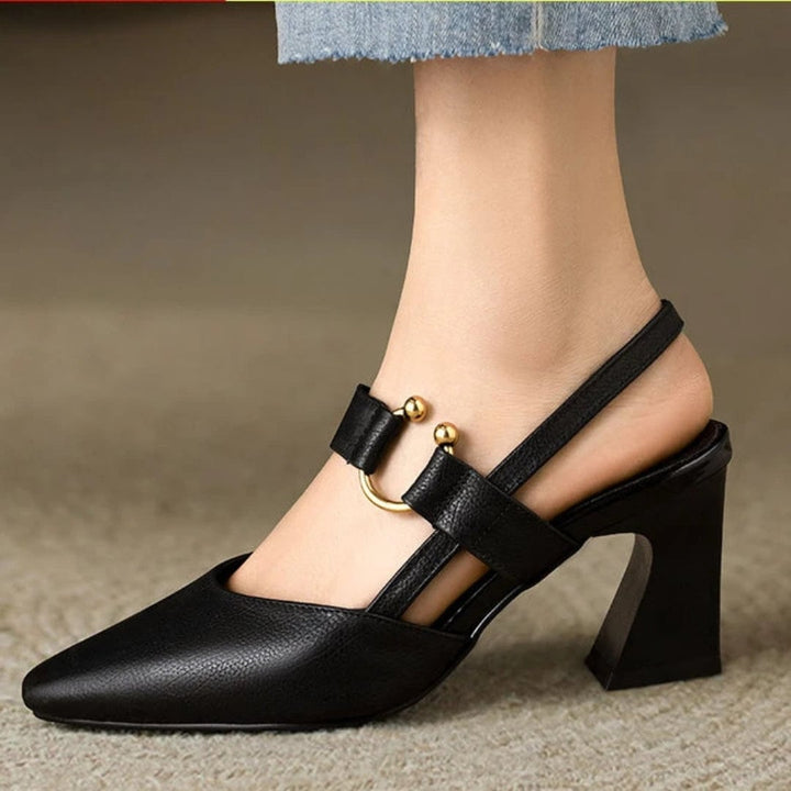 Christina orthopedic comfort heels in black with ergonomic footbed and classic heel silhouette