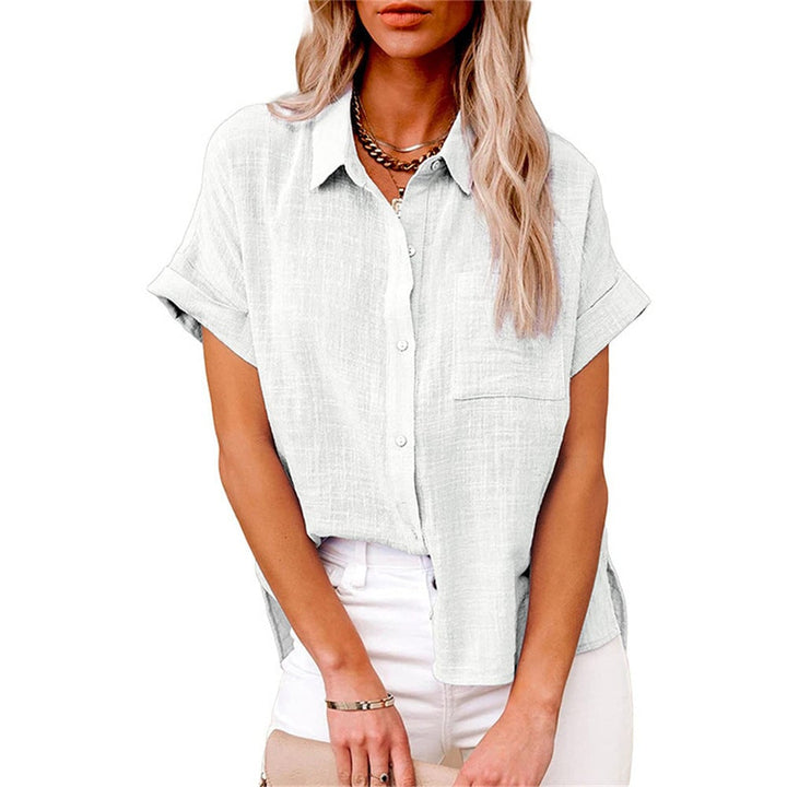 Claudia shirt in Pink displayed against a neutral background