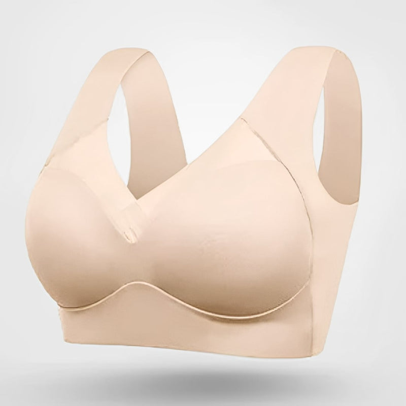 Close-up detail of seamless bra fabric texture highlighting soft stretchable material