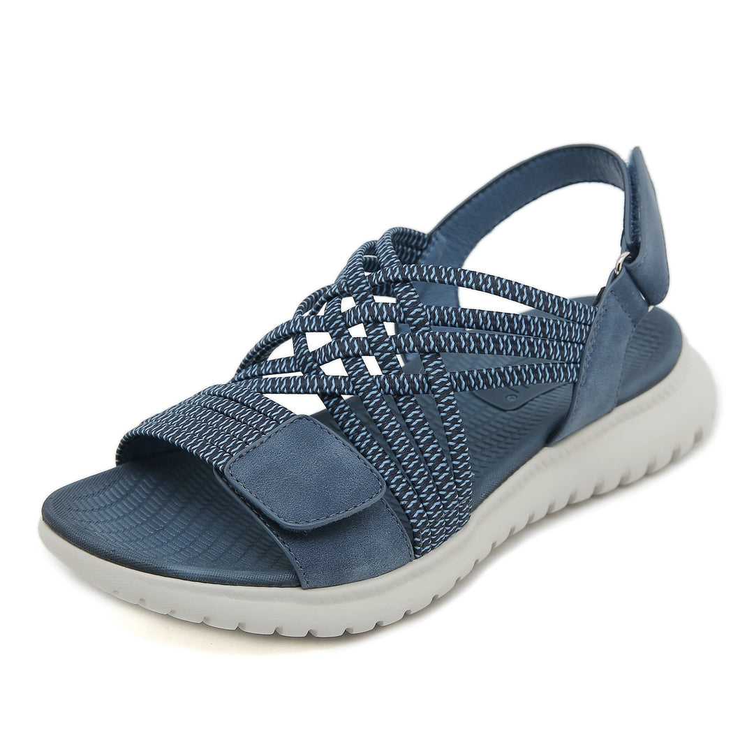 Cosette women's orthopedic adjustable sandals in green with cushioned sole and adjustable straps