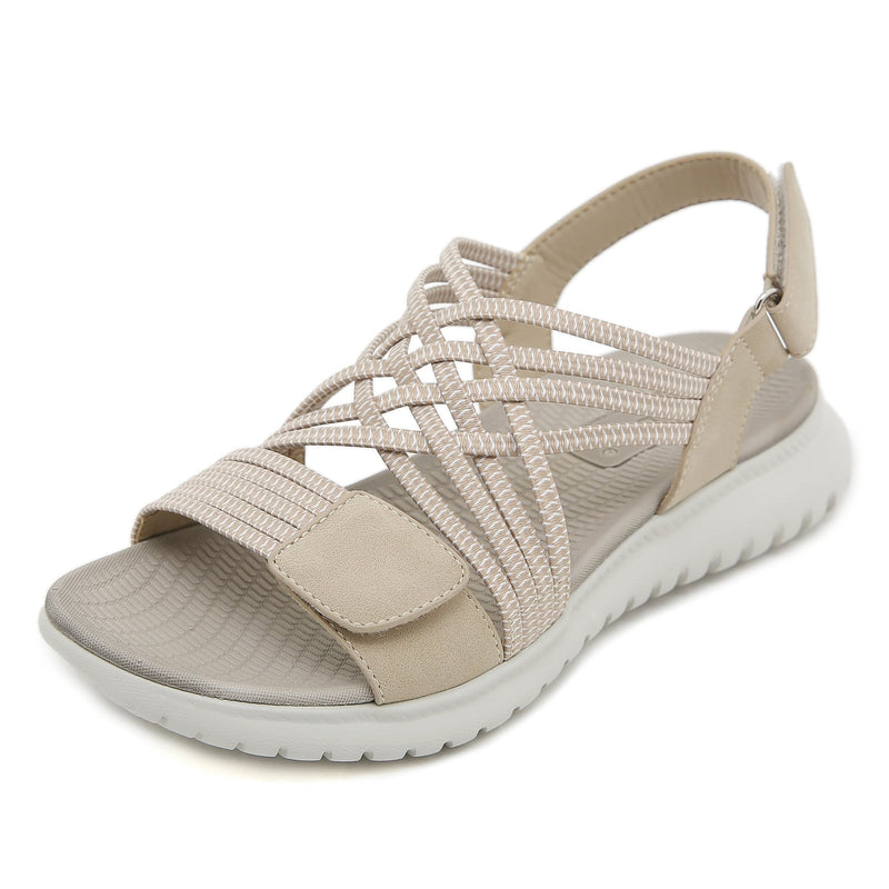 Cosette women's orthopedic adjustable sandals in black, top-down view