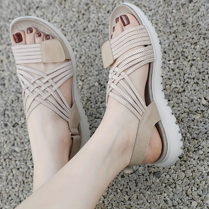 Cosette sandals in black sole view showing cushioned base