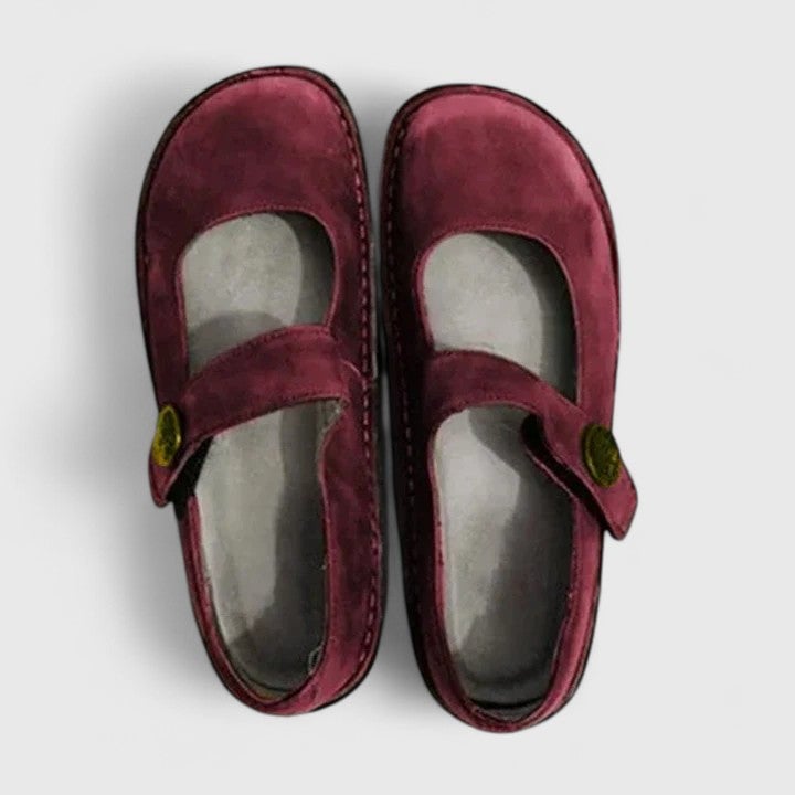 Top-down view of the Danielle orthopedic shoe showing the cushioned footbed and flexible sole