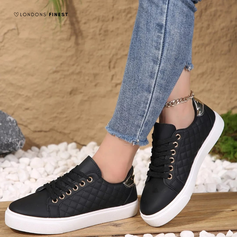 Daphne women's orthopedic shoes in black with ergonomic support design, side view