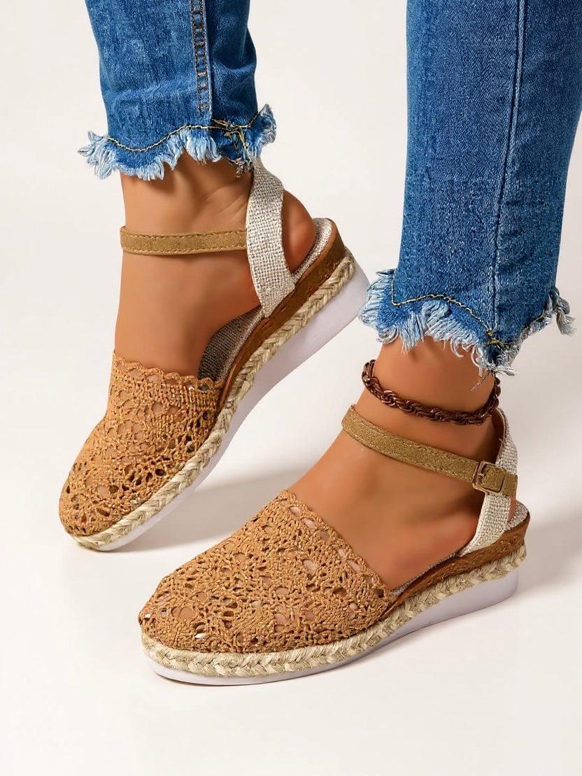 Darby boho sandals in brown and beige side by side, color comparison flat lay