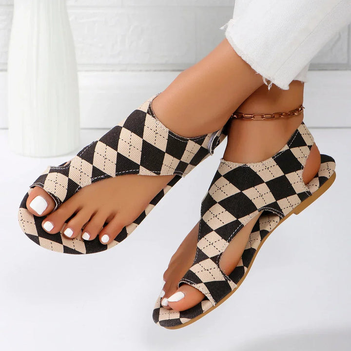 Dawn women's sandals in beige with cushioned footbed and minimalist strap design, front view
