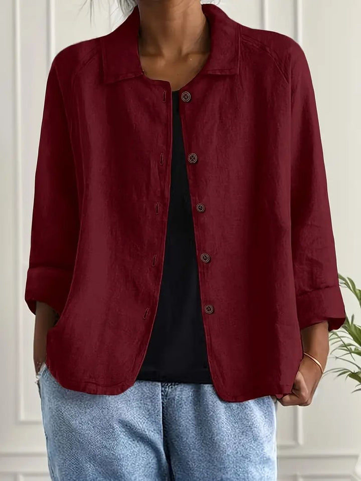 Flat lay of the classic lightweight top in pink showing the clean, minimal design