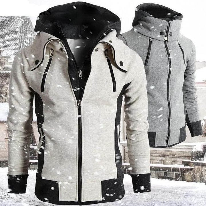 Detail shot of the Dorian Sport Jacket's thermal insulation lining and contrast stitching