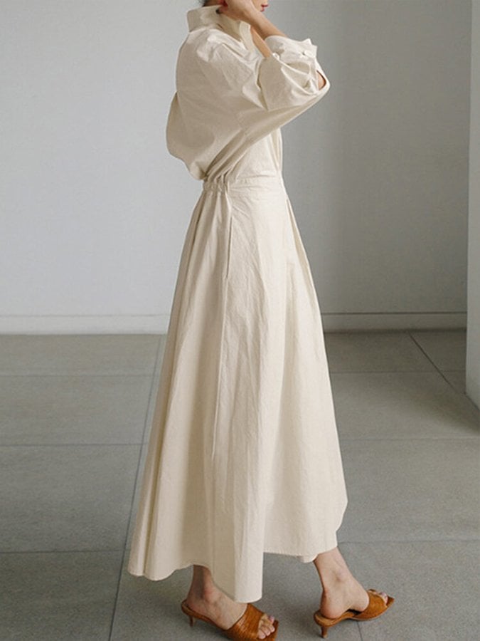 Close-up of the soft, breathable fabric of the Eden elegant long dress in army green