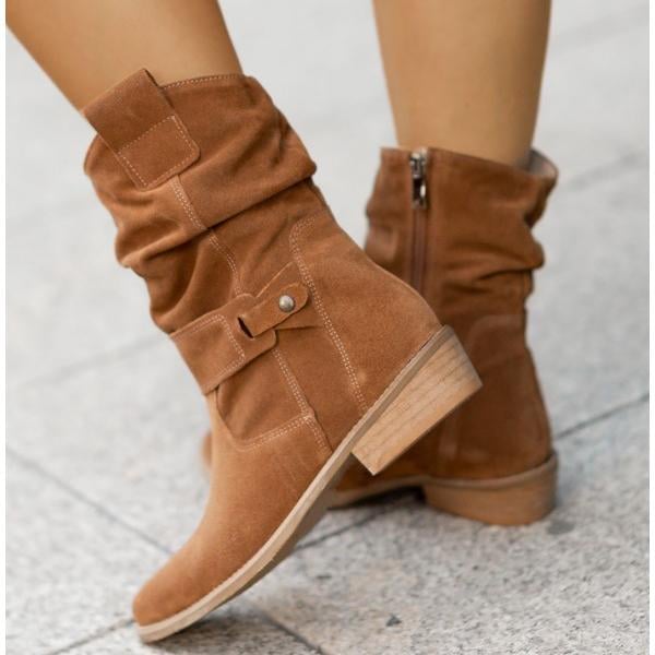 Eileen ankle boots in Texan Brown shown from the back highlighting the reinforced heel support