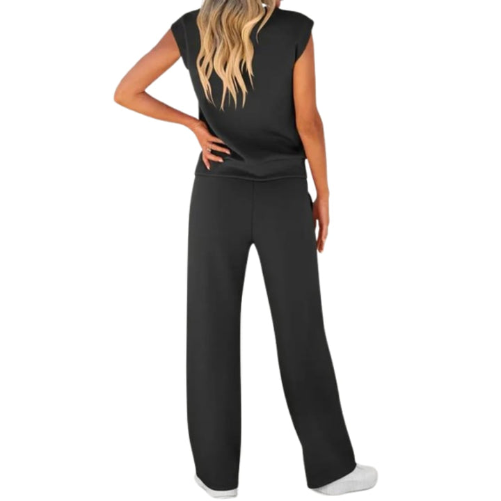 Full outfit view of the summer lounge co-ord set in Army Green showing inclusive fit and relaxed silhouette