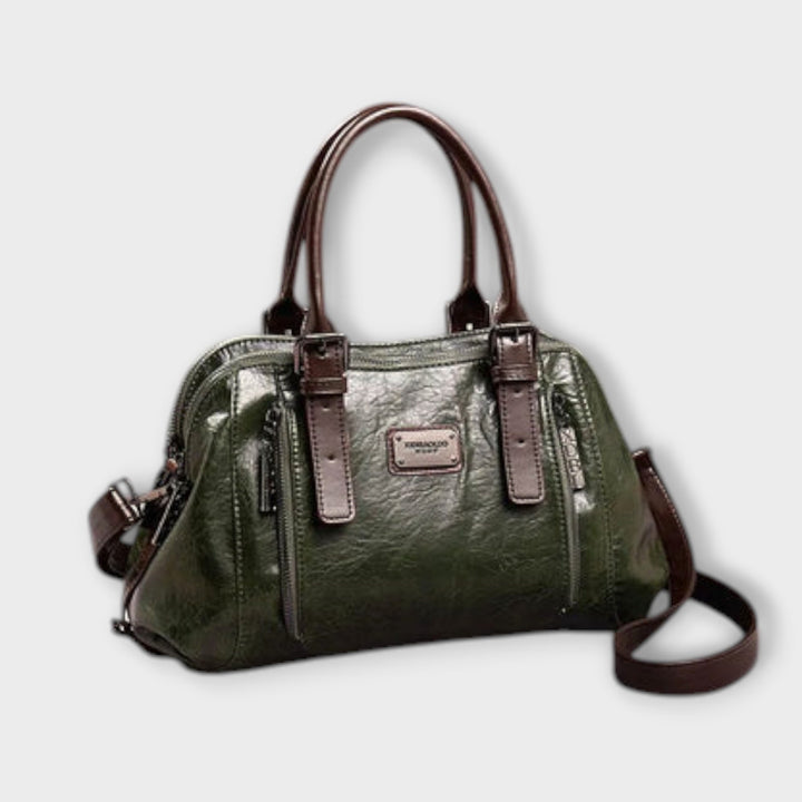 Eirunn classic handbag in black styled as a work and everyday carry bag