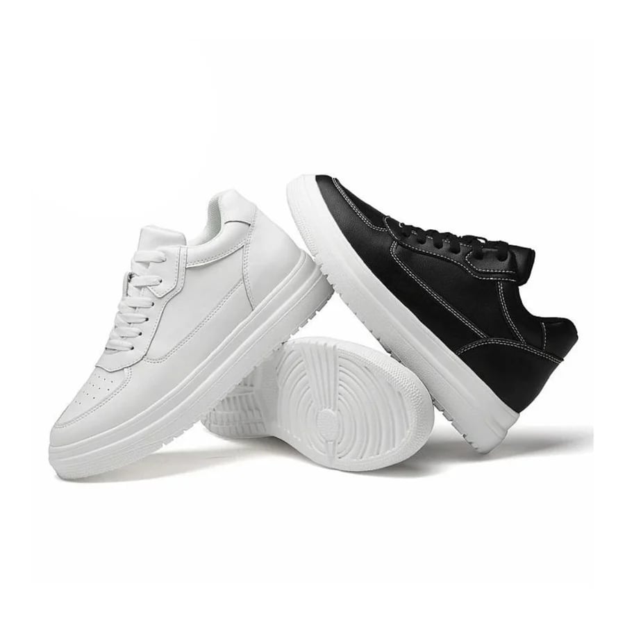 Close-up of the cushioned insole inside men's height-boosting sneakers
