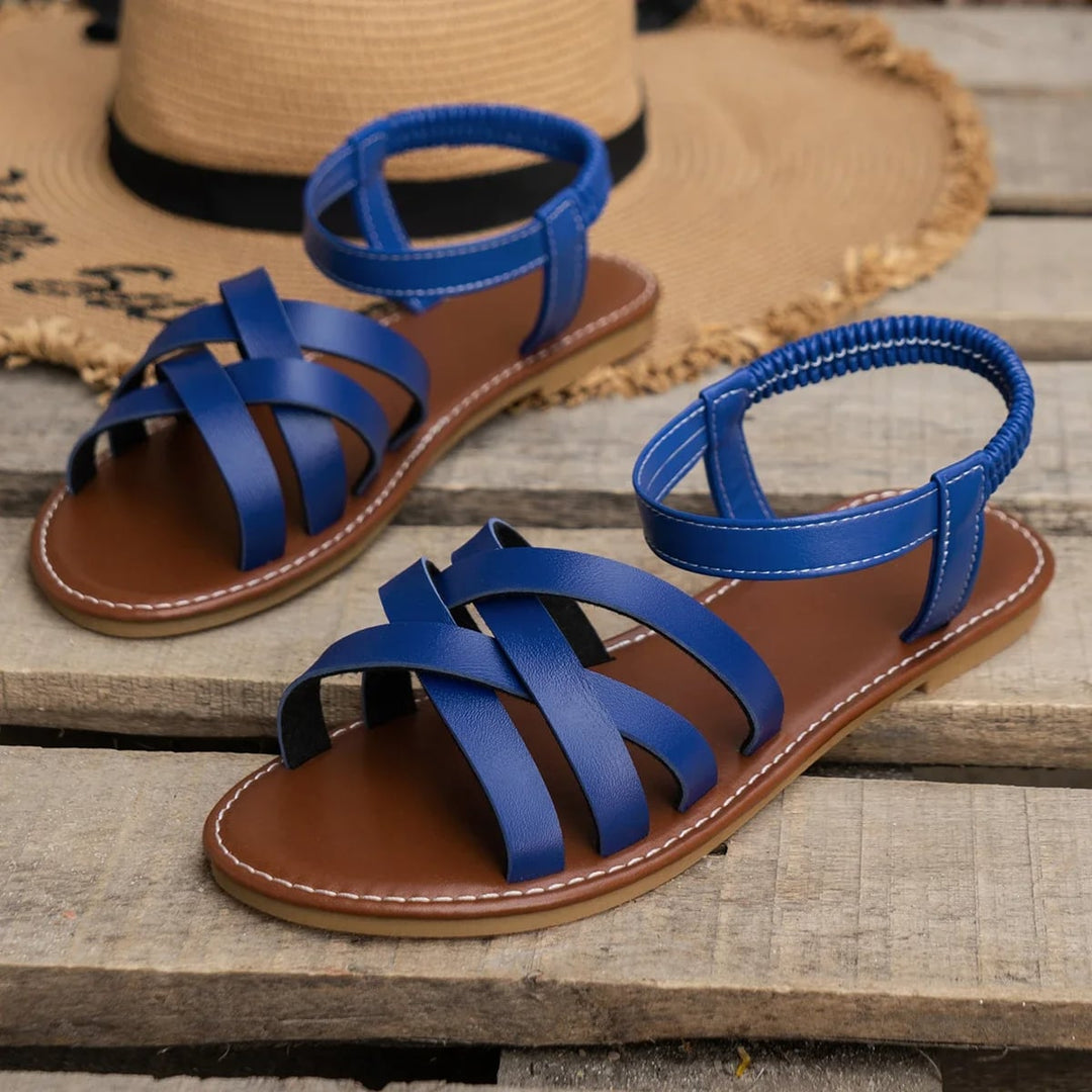 Ellery orthopedic sandals in black styled with linen trousers for a casual look